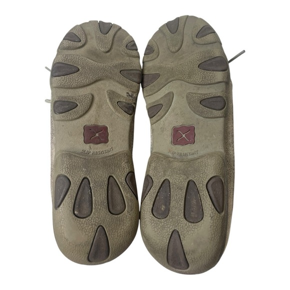 Twisted X Women’s Dusty Tan/White Leather Driving Slip On Moccasins - Picture 6 of 9